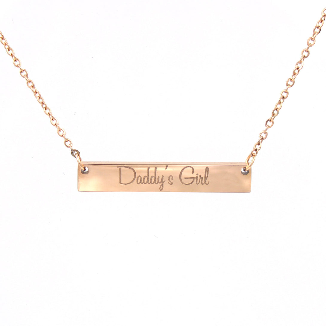 Custom Engraved Bar Necklace - Discreet BDSM Day Collar Day Collar Restrained Grace   