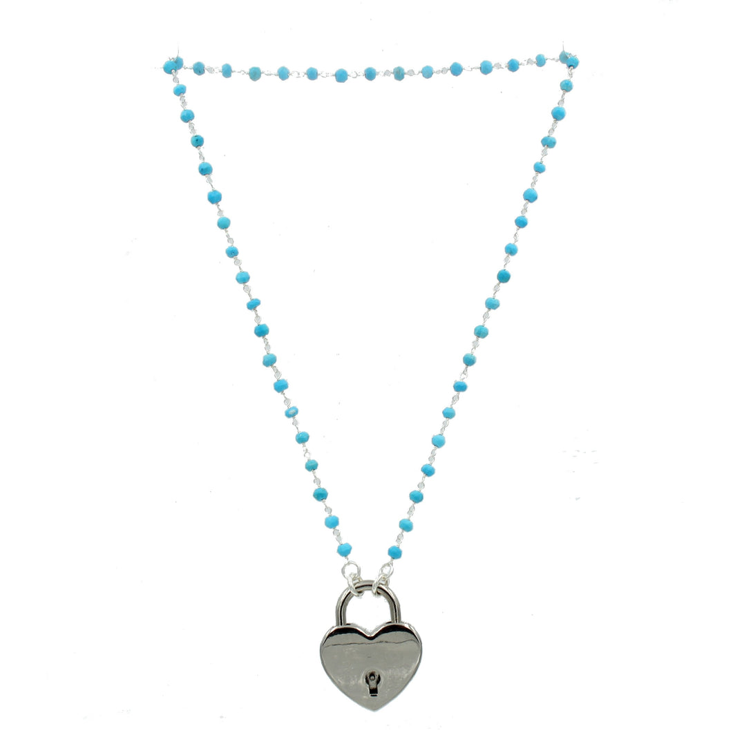 Restrained Grace Day Collar Ultra Discreet Turquoise Rosary BDSM Day Collar in Silver - December Birthstone