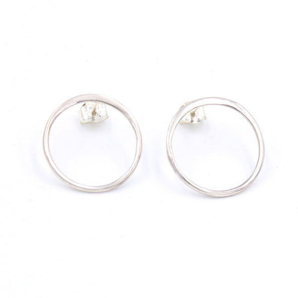 Restrained Grace Earrings Ring of O Stud Earrings in Sterling Silver