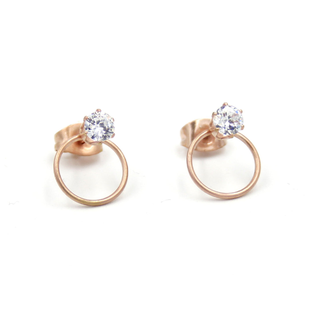 Rhinestone Ring of O Earrings Earrings Restrained Grace Rose Gold  
