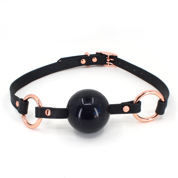Custom Made Leather Ball Gag in Your Choice of Color Gag Restrained Grace   
