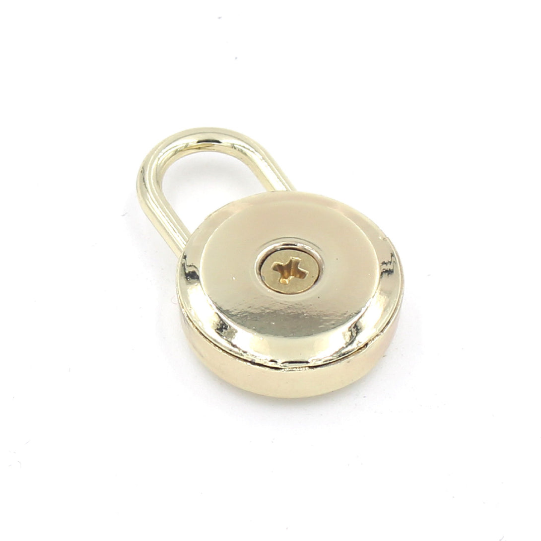 Restrained Grace Lock Gold Round Mini Padlock - Screw Closure