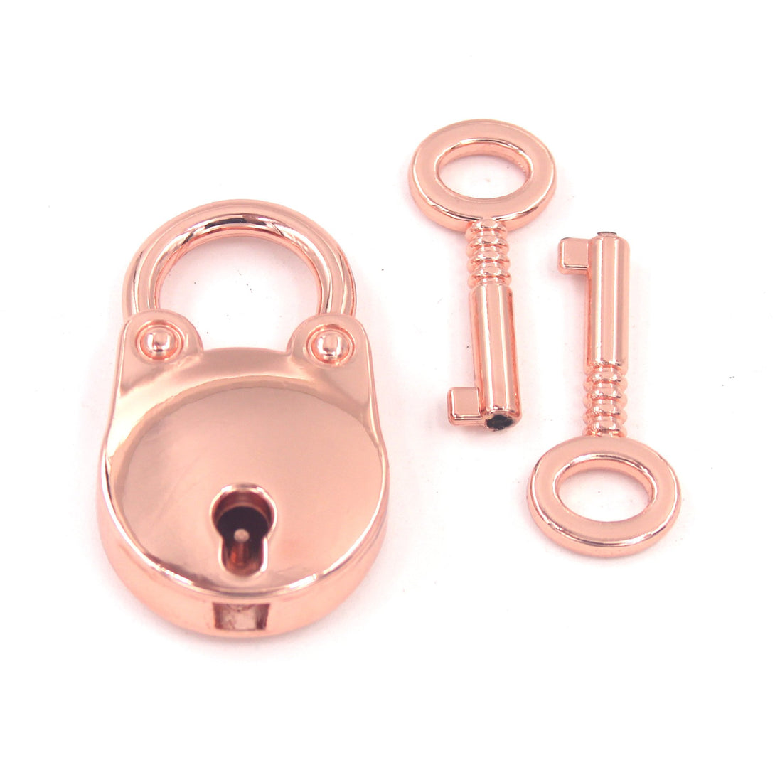 Custom Engraved Round Padlock - Personalized BDSM Lock Lock Restrained Grace Rose Gold  