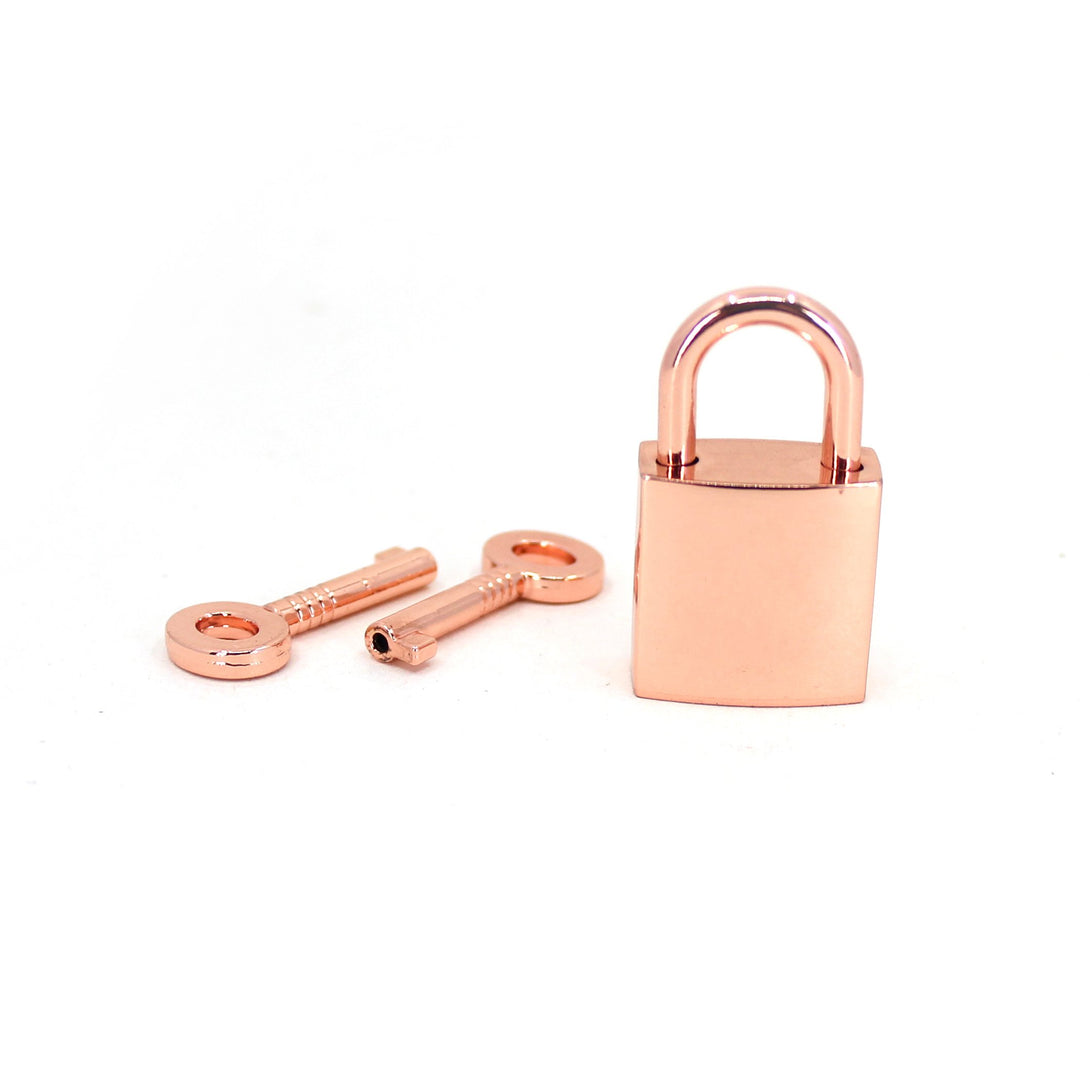 Custom Engraved Square Padlock - Personalized BDSM Lock Lock Restrained Grace Rose Gold  