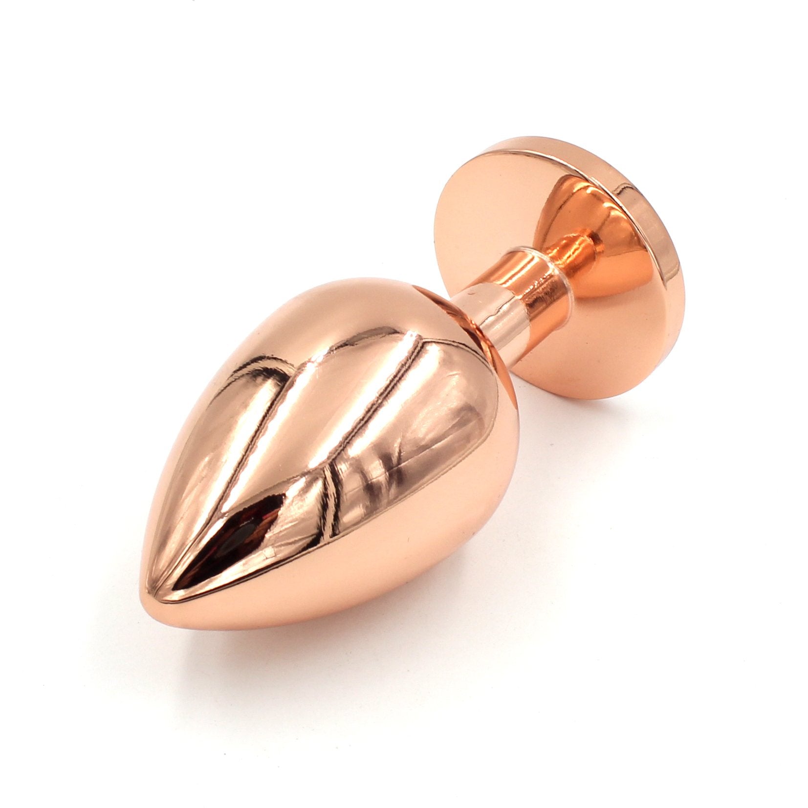 Rose Gold Butt Plug with Clear Crystal Plug Restrained Grace   