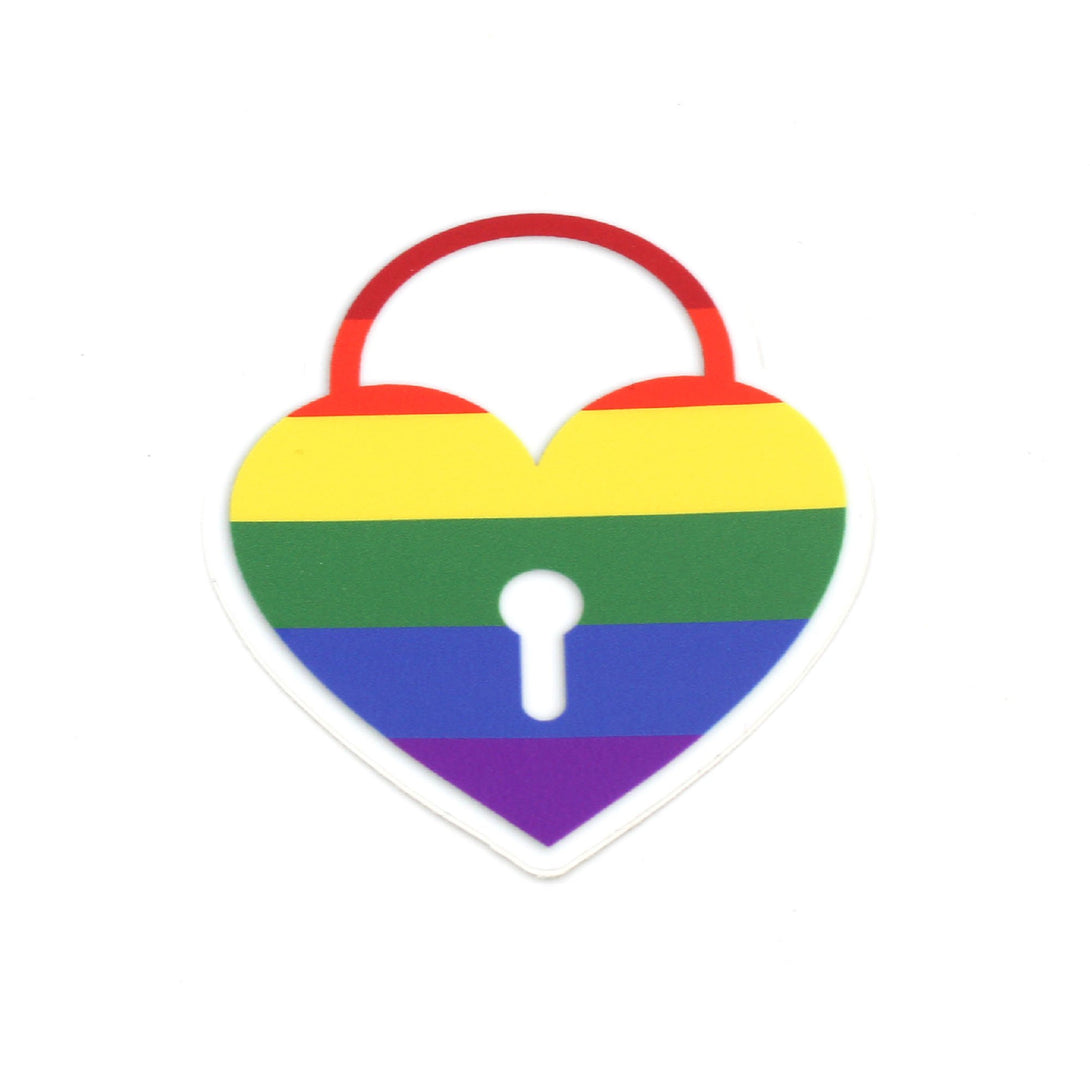 Pride Padlock Sticker - LGBTQ+ Rainbow - 3" Vinyl Sticker Sticker Restrained Grace   