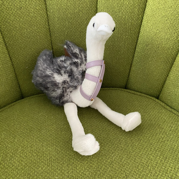 Ostrich Bondage Stuffie with Custom Collar or Harness Stuffie Restrained Grace   