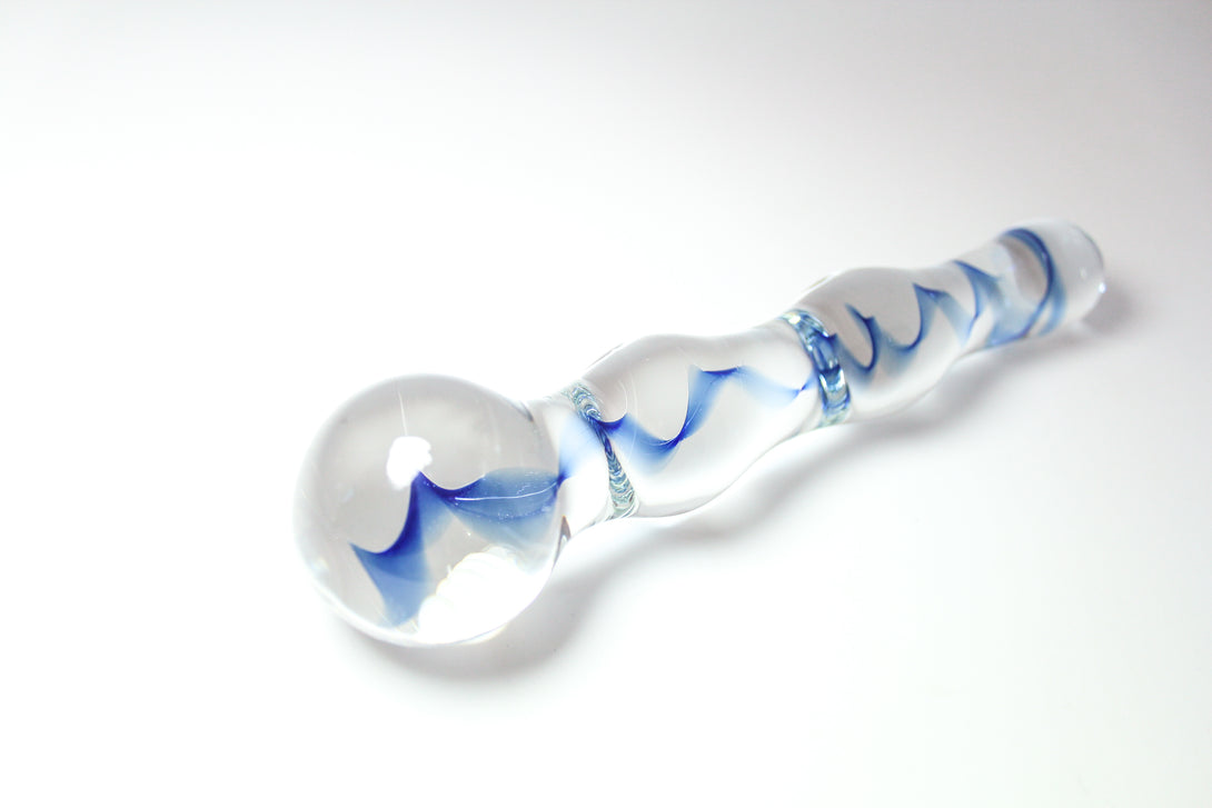 Swirled Glass Dildo Dildo Restrained Grace   