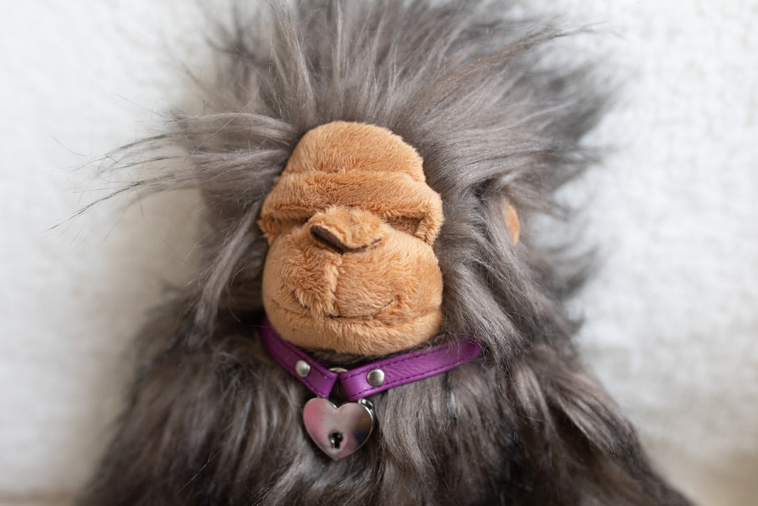 Bigfoot Bondage Stuffie with Custom Collar or Harness Stuffie Restrained Grace   